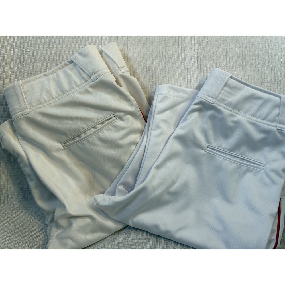 BOGO‎ New Teamwork Athletic Apparel Adult White-Red Piped Baseball Pant  SZ 34